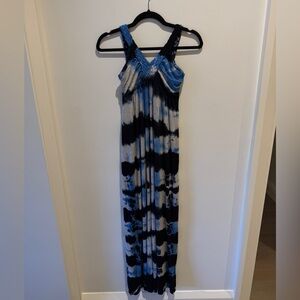 white christmas dresses A-Line Casual Striped Maxi Dress with Shoulder Ties– PromGirl main image 1